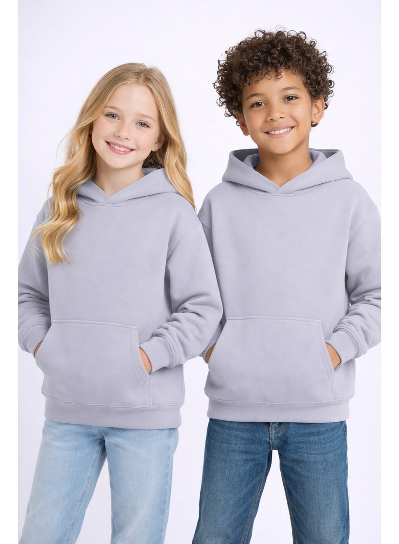 Premium Apparel Kids Grey Regular-Fit Hoodie – Unisex Pullover Sweatshirt for Boys & Girls, Casual Everyday Wear - Image 1